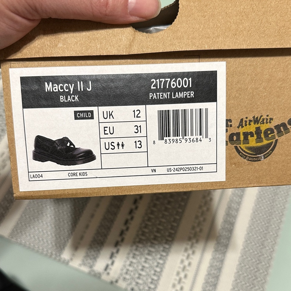 Dr. Martens Kids Glossy Black Dress Shoes - Picture 7 of 8
